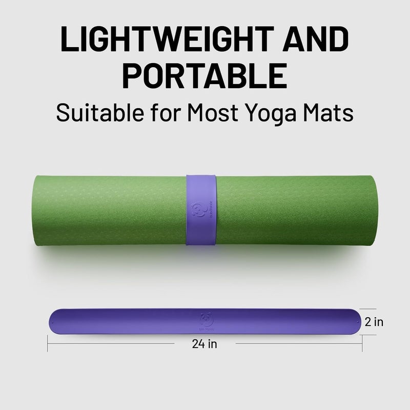Slim Panda Yoga Mat Strap Slap Band, One Snap Keeps Mats Tightly Rolled, Heavy-Duty Clasp Fits Most Size Mats(24" L X 2" W) - Image 3